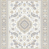 Ultra Soft Area Rug, Non Slip, Stain Resistant, Washable Area Rugs for Living Room, Bedroom, Artisan Inspired Area Rug with Boho Medallion and Soft Neutral Palette(Beige)