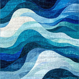 Ultra Soft Area Rug, Non Slip, Stain Resistant, Washable Area Rugs for Living Room, Bedroom, Oceanfoam Wave Rug: Modern Blue Water Design for Living Space(Blue)