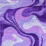 Ultra Soft Area Rug, Non Slip, Stain Resistant, Washable Area Rugs for Living Room, Bedroom, Artistic Fluid Color Blend(Purple)