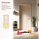 Ultra Soft Area Rug, Non Slip, Stain Resistant, Washable Area Rugs for Living Room, Bedroom, Playful Textured Body Form Decor(Orange)