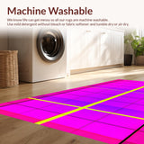 Ultra Soft Area Rug, Non Slip, Stain Resistant, Washable Area Rugs for Living Room, Bedroom, Radiant Playful Color Splash(Pink)