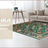 Ultra Soft Area Rug, Non Slip, Stain Resistant, Washable Area Rugs for Living Room, Bedroom, Rustic Green Botanical Inspiration(Green)