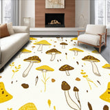Ultra Soft Area Rug, Non Slip, Stain Resistant, Washable Area Rugs for Living Room, Bedroom, Serene Whimsical Botanical Aesthetic(Yellow)