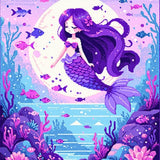 Ultra Soft Area Rug, Non Slip, Stain Resistant, Washable Area Rugs for Living Room, Bedroom, Whimsical Pastel Mermaid Aesthetic(Purple)