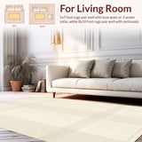 Ultra Soft Area Rug, Non Slip, Stain Resistant, Washable Area Rugs for Living Room, Bedroom, Elegant Solid Tone with Minimalist Aesthetic(Beige)