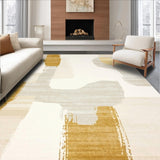 Non Shedding Artistic Beige Cream Abstract(Beige)