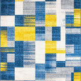 Ultra Soft Area Rug, Non Slip, Stain Resistant, Washable Area Rugs for Living Room, Bedroom, Expressive Multihued Artistic Texture(Blue)