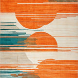 Ultra Soft Area Rug, Non Slip, Stain Resistant, Washable Area Rugs for Living Room, Bedroom, Dynamic Textured Color Fusion(Orange)