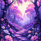 Ultra Soft Area Rug, Non Slip, Stain Resistant, Washable Area Rugs for Living Room, Bedroom, Radiant Floral Fantasy Aesthetic(Purple)