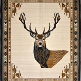 Ultra Soft Area Rug, Non Slip, Stain Resistant, Washable Area Rugs for Living Room, Bedroom, Glamorous Multicolored Animal Motif(Beige)