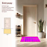 Ultra Soft Area Rug, Non Slip, Stain Resistant, Washable Area Rugs for Living Room, Bedroom, Radiant Playful Color Splash(Pink)