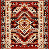Ultra Soft Area Rug, Non Slip, Stain Resistant, Washable Area Rugs for Living Room, Bedroom, Textured Vintage Southwest Pattern(Red)