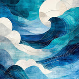 Ultra Soft Area Rug, Non Slip, Stain Resistant, Washable Area Rugs for Living Room, Bedroom, Oceanic Swirl Vision Area Rug Contemporary Beach Theme Funky Floor Covering(Blue)