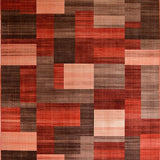 Ultra Soft Area Rug, Non Slip, Stain Resistant, Washable Area Rugs for Living Room, Bedroom, Rustic Multi-Hued Geometric Design(Red)