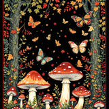 Ultra Soft Area Rug, Non Slip, Stain Resistant, Washable Area Rugs for Living Room, Bedroom, Charming Moth Graphic Accents(Black)