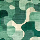 Artistic Geometric Fluid Lines(Green)