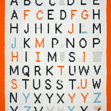 Ultra Soft Area Rug, Non Slip, Stain Resistant, Washable Area Rugs for Living Room, Bedroom, Soft Earthy Toned Alphabet Design(Orange)