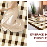 Ultra Soft Area Rug, Non Slip, Stain Resistant, Washable Area Rugs for Living Room, Bedroom, Classic Earthy Checkered Aesthetic(Beige)
