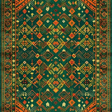 Ultra Soft Area Rug, Non Slip, Stain Resistant, Washable Area Rugs for Living Room, Bedroom, Rustic Vibrant Striped Texture(Green)