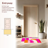 Ultra Soft Area Rug, Non Slip, Stain Resistant, Washable Area Rugs for Living Room, Bedroom, Elegant Fluid Organic Shapes(Orange)