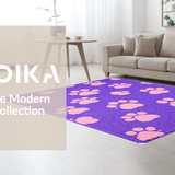 Ultra Soft Area Rug, Non Slip, Stain Resistant, Washable Area Rugs for Living Room, Bedroom, Joyful Cartoonish Animal Claw Pattern(Purple)