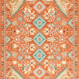 Ultra Soft Area Rug, Non Slip, Stain Resistant, Washable Area Rugs for Living Room, Bedroom, Stylish Distressed Floral Aesthetic(Orange)