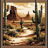 Ultra Soft Area Rug, Non Slip, Stain Resistant, Washable Area Rugs for Living Room, Bedroom, Rustic Western Cactus Tapestry(Brown)