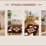 Ultra Soft Area Rug, Non Slip, Stain Resistant, Washable Area Rugs for Living Room, Bedroom, Western Non-Slip Standing Mat for Rustic Decor(Brown)
