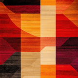 Ultra Soft Area Rug, Non Slip, Stain Resistant, Washable Area Rugs for Living Room, Bedroom, Abstract Geometric Burnt Orange Living Room Floor Rug(Red)
