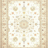 Artistic Beige Ivory with Detailed Medallion Motif(Beige)