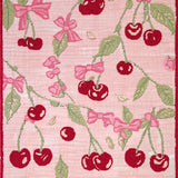 Ultra Soft Area Rug, Non Slip, Stain Resistant, Washable Area Rugs for Living Room, Bedroom, Chic Pink Bow and Cherry Print Area Rug(Pink)
