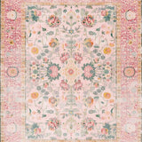 Ultra Soft Area Rug, Non Slip, Stain Resistant, Washable Area Rugs for Living Room, Bedroom, Trendy Soft Color Floral Design(Pink)