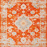 Ultra Soft Area Rug, Non Slip, Stain Resistant, Washable Area Rugs for Living Room, Bedroom, Striking Retro Diamond Pattern Blend(Orange)