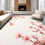 Ultra Soft Area Rug, Non Slip, Stain Resistant, Washable Area Rugs for Living Room, Bedroom, Delicate Rustic Blossom Motif(Pink)