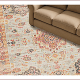 Ultra Soft Area Rug, Non Slip, Stain Resistant, Washable Area Rugs for Living Room, Bedroom, Chic Earthy Floral Aesthetic(Ivory)