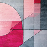 Ultra Soft Area Rug, Non Slip, Stain Resistant, Washable Area Rugs for Living Room, Bedroom, Non-Slip Entryway Rug Contemporary Pink Grey(Pink)