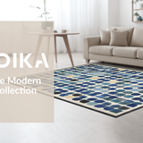 Ultra Soft Area Rug, Non Slip, Stain Resistant, Washable Area Rugs for Living Room, Bedroom, Modern Ombre Area Rug: Geometric Interpretation of a Classic Design(Blue)