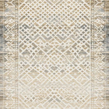 Ultra Soft Area Rug, Non Slip, Stain Resistant, Washable Area Rugs for Living Room, Bedroom, Boho Chic Area Featuring Abstract Diamond Lattice and Faded Tribal(Beige)