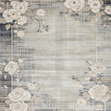 Ultra Soft Area Rug, Non Slip, Stain Resistant, Washable Area Rugs for Living Room, Bedroom, Eclectic Earthy Floral Arrangement(Gray)