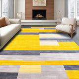 Ultra Soft Area Rug, Non Slip, Stain Resistant, Washable Area Rugs for Living Room, Bedroom, Elegant Dual Tone Textured Design(Yellow)