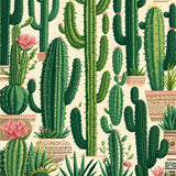 Vibrant Eclectic Desert Flora Motif(Green)