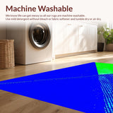Ultra Soft Area Rug, Non Slip, Stain Resistant, Washable Area Rugs for Living Room, Bedroom, Striking Electric Color Fusion(Blue)