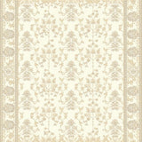 Ultra Soft Area Rug, Non Slip, Stain Resistant, Washable Area Rugs for Living Room, Bedroom, Neutral Garden Motif Area Featuring Classic Filigree and Leafy Arabesque(Beige)