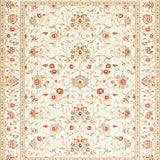 Vintage Beige Floral Hallway Runner Non Slip Backing(Beige)