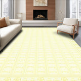 Ultra Soft Area Rug, Non Slip, Stain Resistant, Washable Area Rugs for Living Room, Bedroom, Joon Scallop Ivory & Beige Classic Striped(Yellow)