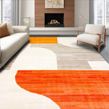 Ultra Soft Area Rug, Non Slip, Stain Resistant, Washable Area Rugs for Living Room, Bedroom, Rustic Tiled Orange Motif(Orange)