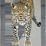 Ultra Soft Area Rug, Non Slip, Stain Resistant, Washable Area Rugs for Living Room, Bedroom, Minimalist Grey Animal Motif(Black)