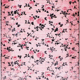 Ultra Soft Area Rug, Non Slip, Stain Resistant, Washable Area Rugs for Living Room, Bedroom, Stylish Fluffy Rose Design(Pink)