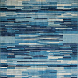Ultra Soft Area Rug, Non Slip, Stain Resistant, Washable Area Rugs for Living Room, Bedroom, Earthy Toned Modern Geometric Motif(Blue)