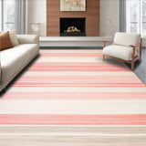 Ultra Soft Area Rug, Non Slip, Stain Resistant, Washable Area Rugs for Living Room, Bedroom, Stylish Anti Skid Runner Beige Dusty Pink Easy to Clean(Red)